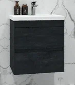 FAMILY База под раковину подвесная с двумя выкатными ящиками, Hard Coal, 500x350x550, Family-M-500-2C-SO-IS