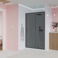 Душевая дверь раздвижная E1-GR-100-12-C9 1000x1950 Цвет профиля Графит брашинг Стекло  Тонированное матовое Veconi