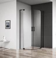 Душевой уголок, радиальный, R-550.          SLIDER-R-2-90/100-C-NERO (900-1000)x(900-1000)x1950 Cezares