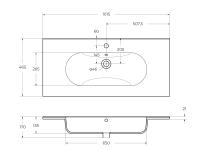 Керамическая раковина 1010x460x175 LOV-1000-LVB BelBagno