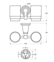 Держатель стакана настенный двойной AM-E-2602-D-Do Золото Art&Max
