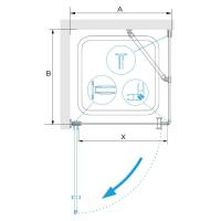Душевой уголок RGW HO-034 квадратный  80*80*195 35063488-11 профиль Хром стекло Прозрачное 8 мм RGW