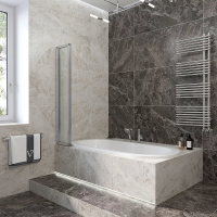 Шторка на ванну складная левая 1200x1500 PL74L-120-01-19C4 цвет профиля Хром стекло Прозрачное Veconi