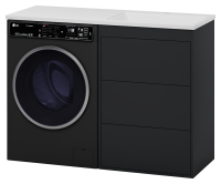 GRAFIT - 60 Тумба напольная 3 ящ. Графит под стиральную машину + раковина Даллас 120 правая УТ000015422 Brevita