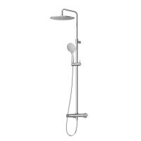 Душевая стойка телескопическая, с верхним и ручным душем, верхний душ диаметр 300 мм металл  Ручка "антикапля". Верхний душ диаметр 300 мм металл LEAF-CDA-30-L-01 Хром ручка  Хром Cezares