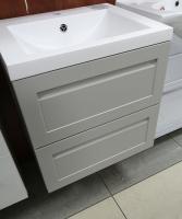 PLATINO База под раковину подвесная с двумя выкатными ящиками, Светло-серый матовый, 570x469x550, AM-Platino-580-2C-SO-GСM