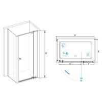 Душевой уголок RGW PA-44 (PA-02 + Z-050-1) прямоугольный   90* 70*185 41084497-011 профиль Хром стекло Прозрачное 6 мм RGW