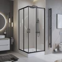 Душевой уголок квадратный UNO-195-A-2-90-C-NERO 900x900x1950 BelBagno