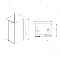 Душевой уголок RGW PA-73 (PA-13 + Z-050-2) прямоугольный  150* 80*195 060873158-011 профиль Хром стекло Прозрачное 5 мм RGW