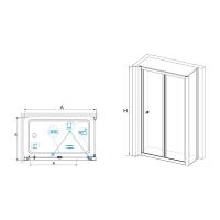 Душевой уголок RGW CL-41-3 прямоугольный   75* 90*185 0409411759-011 профиль Хром стекло Прозрачное 4 мм RGW